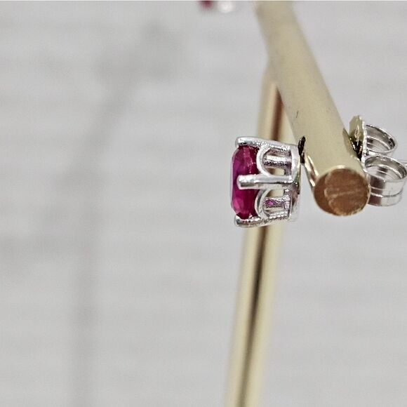 NEW, Lab created Ruby studs. - Picture 4 of 4